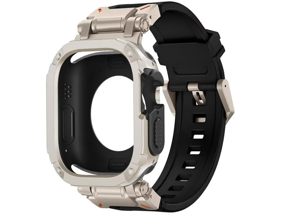 Pack Capa 360 Bracelete Adventurer Apple Watch Ultra Preto e Titânio VEANXIN