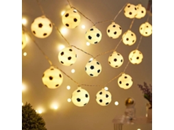 Rebe luces de Cadena Decorativas de Fútbol para Copa Mundial 2022, 3m 20 Balones, Impermeable Ip65, Interior Y Exterior, Luz Blanca Cálida