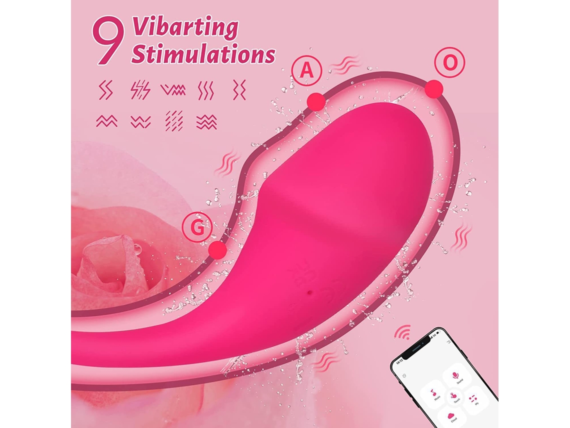 Ovo Vibrador Sem Fio Controlado Por App Ponto G 9 Frequências Brinquedo Sexual Feminino