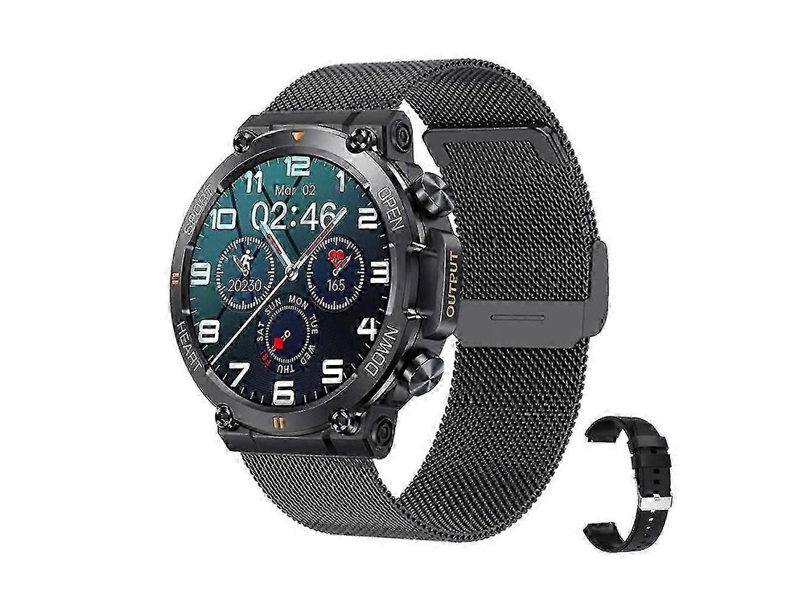 Relógio inteligente militar para homens, smartwatch robusto com monitor de frequência cardíaca e rastreador de condicionamento físico para bicicleta elétrica (atende e faz chamadas)
