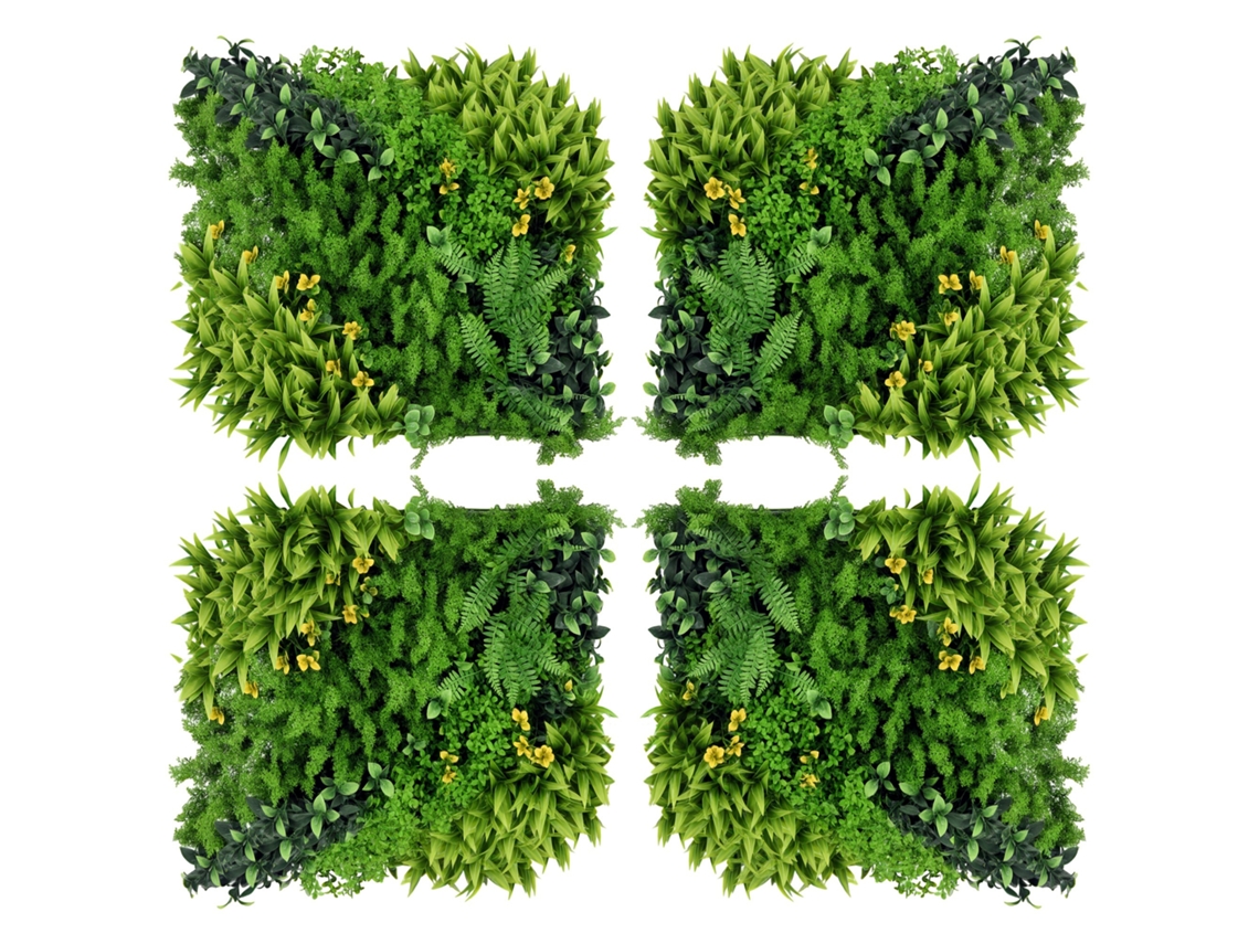 Sebes Artificiais Parede 50x50cm (multifolhas, Uv, Privacidade Jardim)
