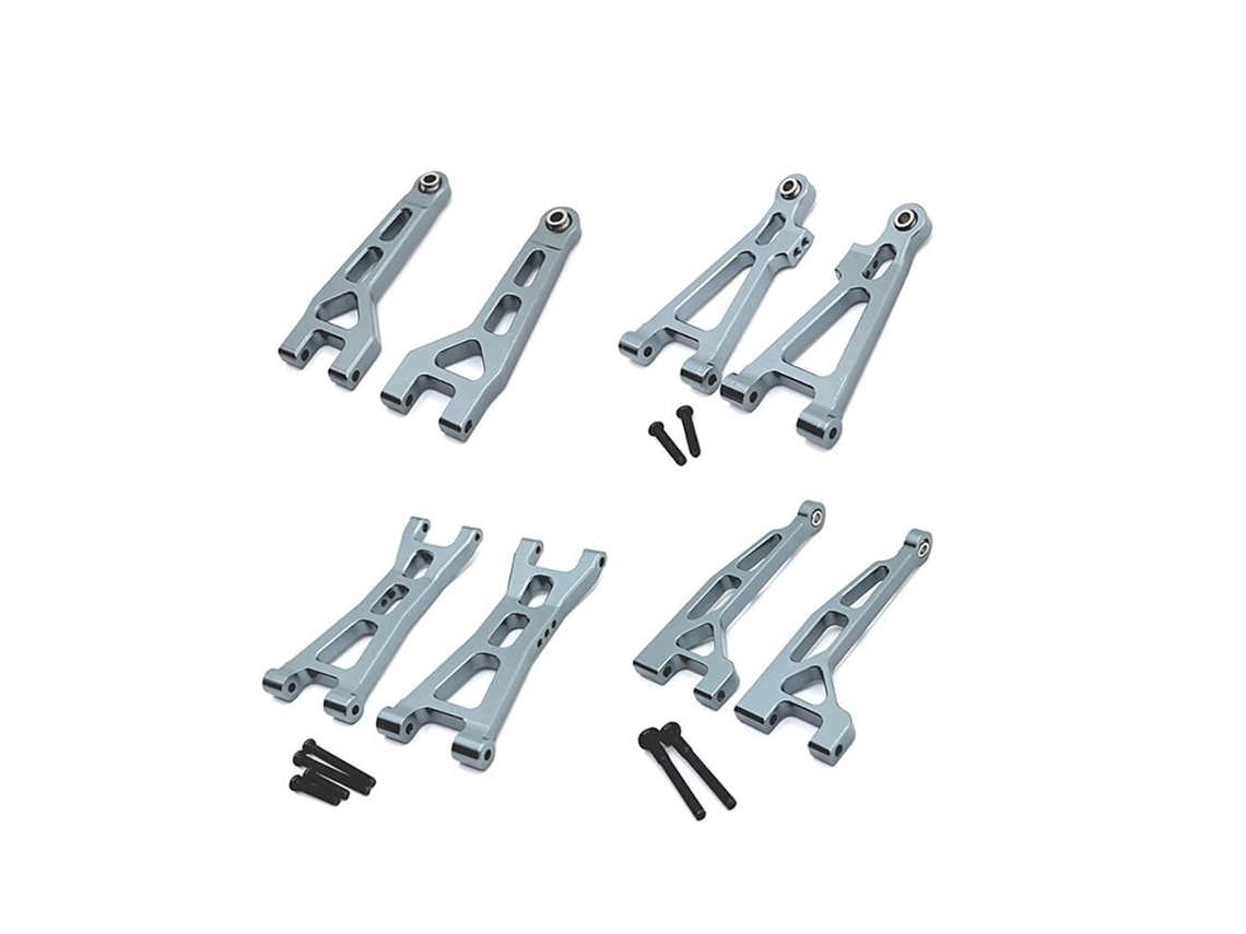 Vermelho Conjunto 8 Peças de Atualização Braços Suspensão Dianteiros Traseiros Metal Mjx H16 16207 16210 1/16 Carros Rc Peças MDUG