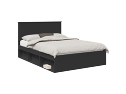 Estrutura da Cama Preto 140x200 cm Madeira de Pinheiro Sólida MAISON EXCLUSIVE