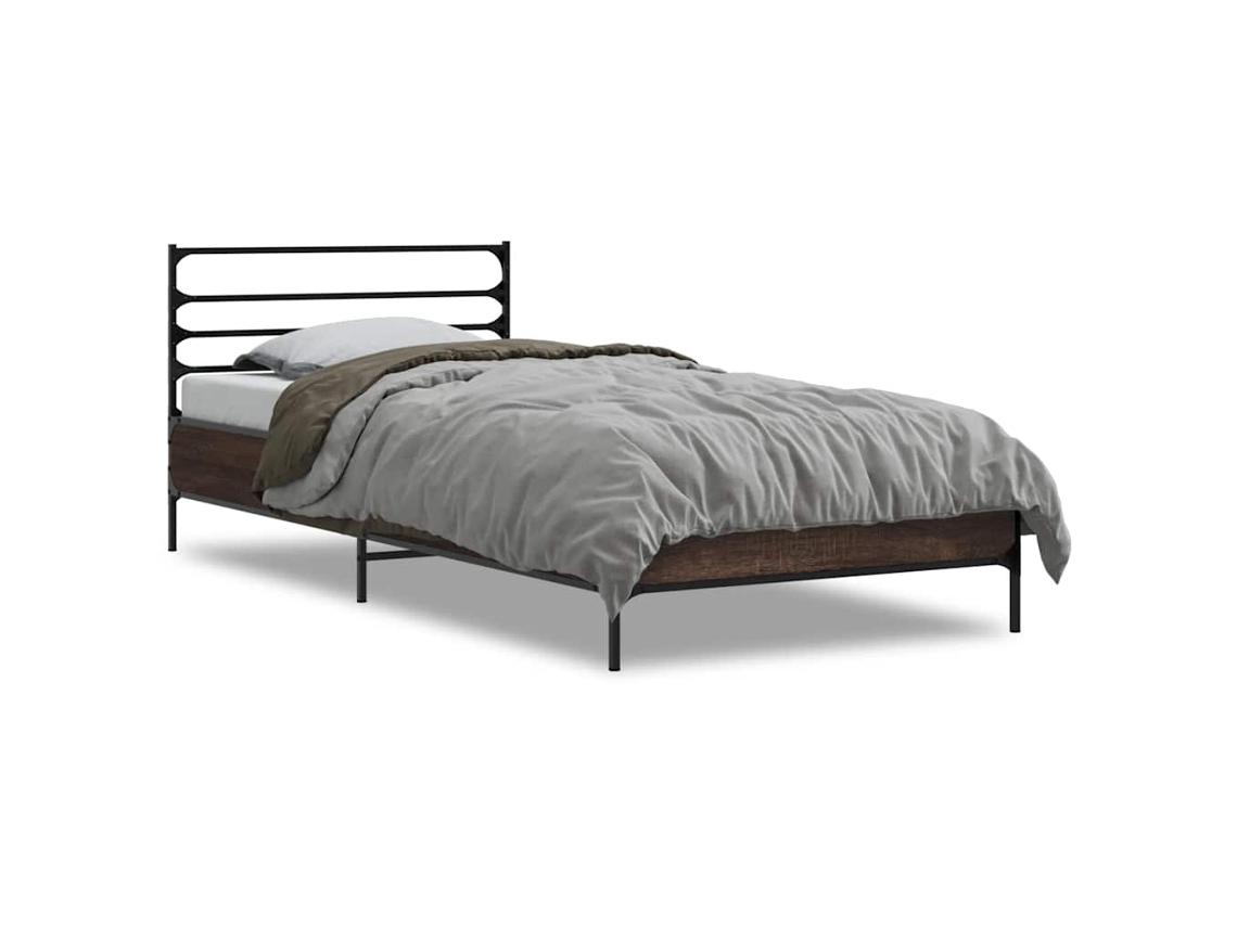 Bed Frame, Bed Frames Vidaxl Marrom Madeira Processada (90 X 190 Cm)
