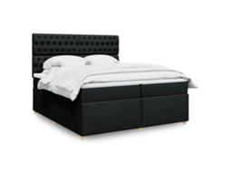 Vidaxl Cama Com Molas/colchão 200x200 Cm Tecido Preto