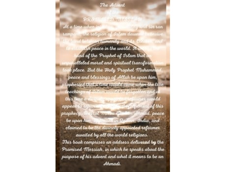Livro The Advent Of The Promised Messiah De Hazrat Mirza Ghulam Ahmad (inglês)