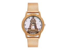 Relógio Quartzo para Casa e Mulher, Estilo Casual, Pulseira De Ouro Rosa
