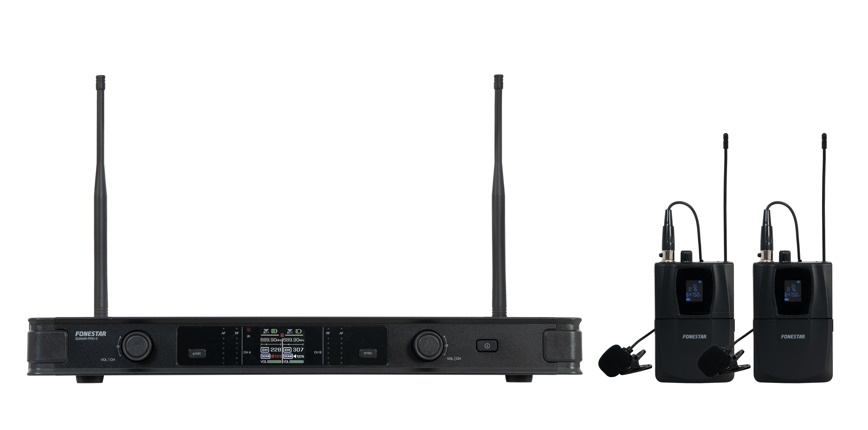 Sistema Microfonico FONESTAR Wireless UHF CONDOPPIO 