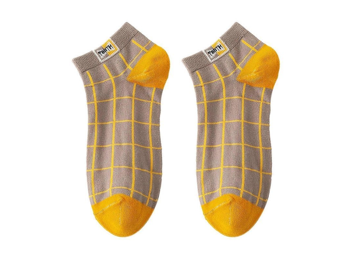 2026 calcetines Hombre Cortos Antideslizantes de Algodón Con Estampado de Cuadros Gruesos Elásticos Sin Olor para Ocasiones Varias
