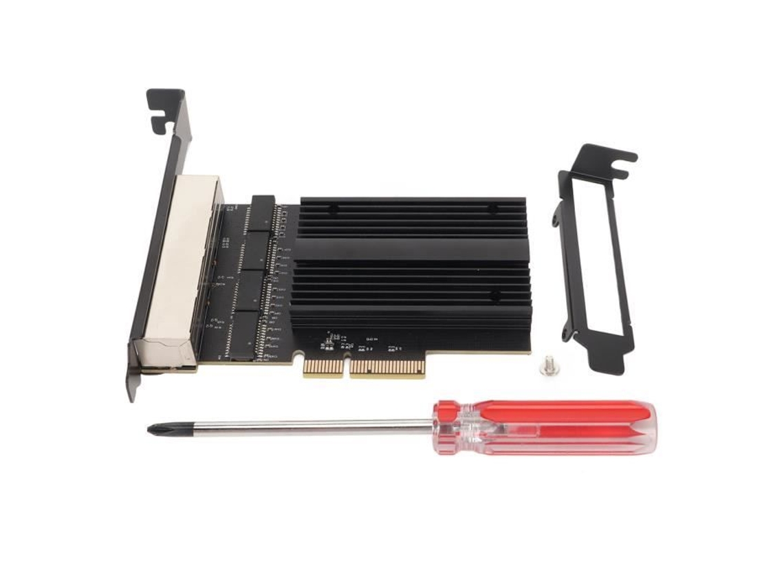 Placa Ethernet HURRISE Pcie 4 Portas Rj45 Gigabit 10/100/1000/25000 Mbps Gaming Office