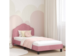 Vidaxl Estrutura De Cama Infantil Com Cabeceira Rosa 90 X 200 Cm