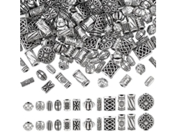 Colar Espaçador 180 Unidades - Prata Antigo - Colar Furo Grande - Fazer Joias - Pulseira Diy/cadeira - Look Vintage