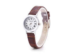 Relógio de Pulso Analógico de Quartzo Feminino com Pulseira Pu Pequeno e Elegante