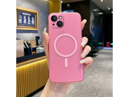 Capa Magnética Fosca Para Iphone 14/13, Compatível Com Pc, Com Protetor De Lente De Câmera