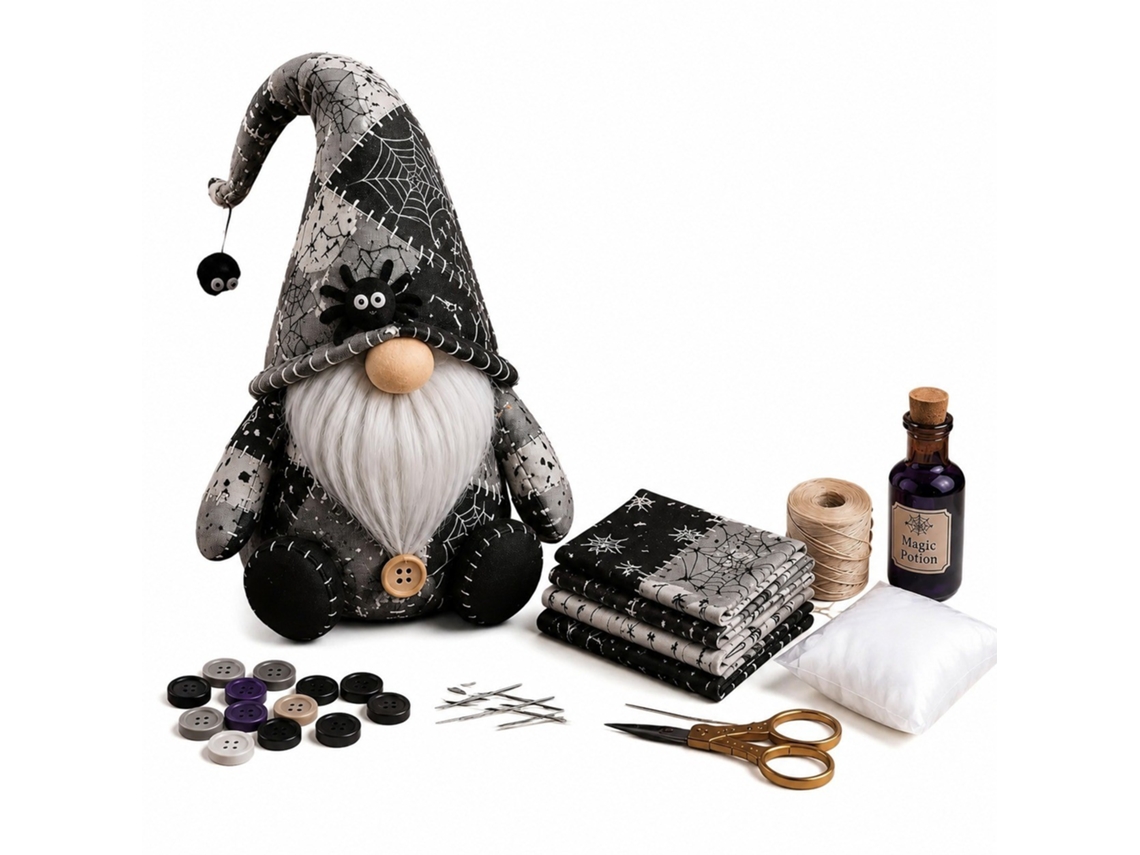 Kit de costura e patchwork (Gnomo de Halloween - Modelo 114)