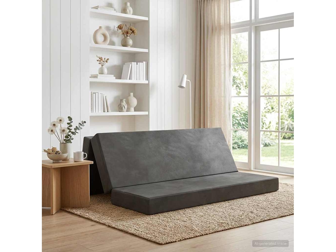 Vidaxl Sofá Cama Dobrável 200 X 67 X 45 Cm Cinzento-escuro