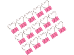 Clips De Metal Reutilizáveis Beavorty, Rosa, 15 Unidades Em Formato De Coração, Fáceis De Usar E Perfeitos Para