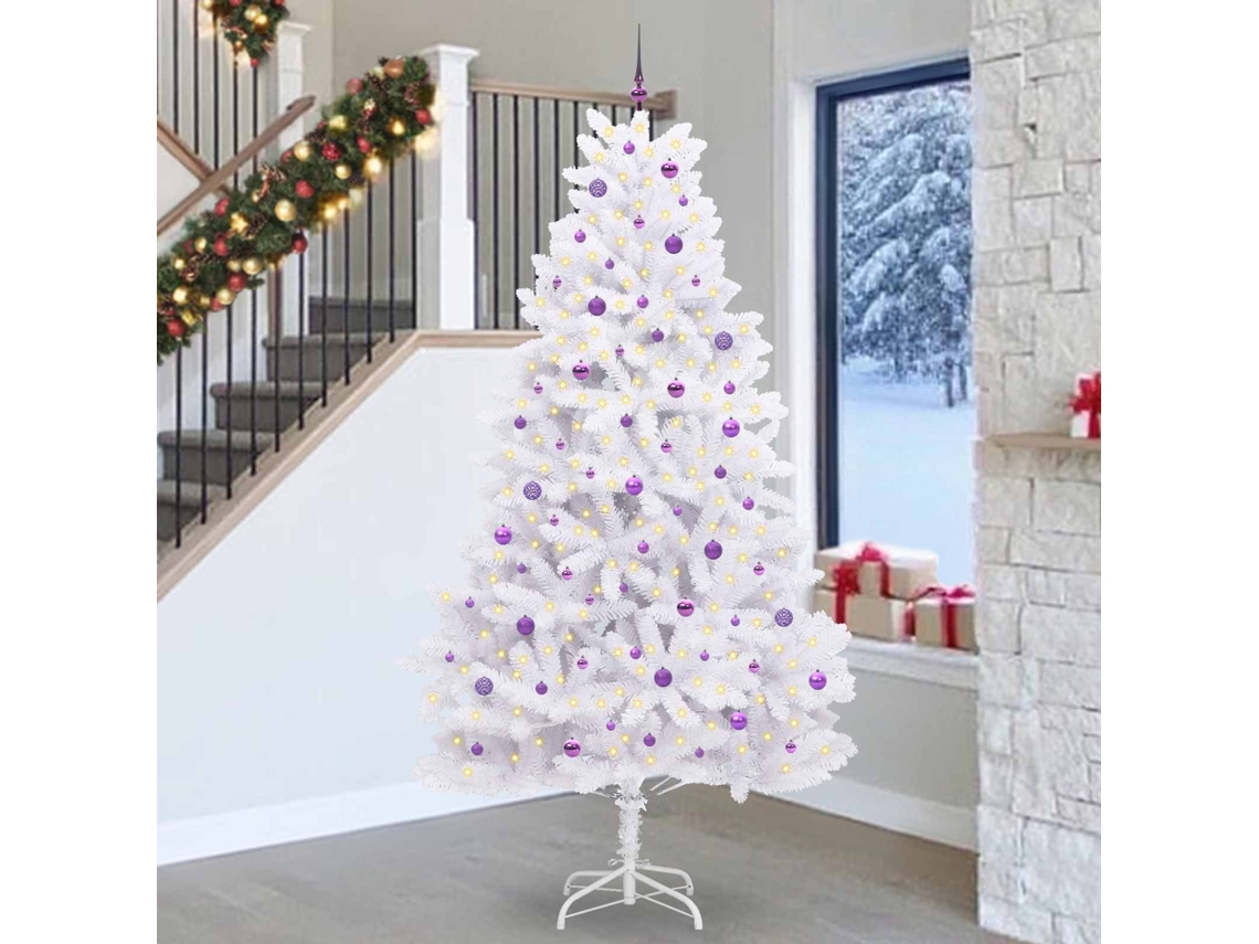 Vidaxl Árvore De Natal Articulada Artificial Branco 270 Cm Pvc E Aço