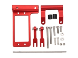 Soporte De Servo Com Kit De Direção Hidráulica Para Carro Rc Crawler 1/10 Liga De Alumínio Vermelha