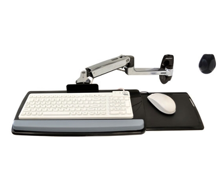 LX Wall Mount Keyboard Arm - Bandeja de armação de braço de teclado / rato - montagem na parede - alumínio polido