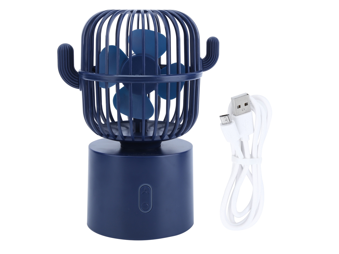 Ventilador Mini Usb Cargable Portátil 3 Velocidades Para Escritorio Hogar Oficina Azul