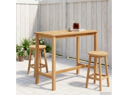 Vidaxl Mesa De Bar Natural 110 X 60 X 105 Cm Teak Sólido