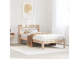 Vidaxl Estrutura De Cama Com Cabeceira 90x200 Cm Pinho Maciço