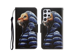 Capa De Couro Flip Horizontal Com Desenho Colorido 3d Para Samsung Galaxy S22 Ultra 5g
