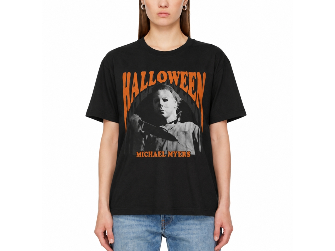 Rockinstone Halloween Movie Melt Black Adult T-shirt Size:xxxl