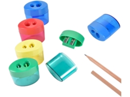 Apontador De Lápis Manual, 6 X Compacto Com Furo Duplo