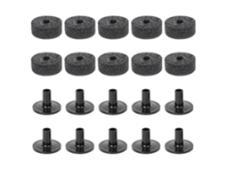 Conjunto De 20 Peças Com 10 Arruelas Feltro 38mm E Capas Protetoras Para Substituição Em Kits Bateria Prateleira