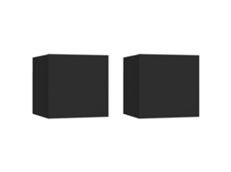 Vidaxl Mesas De Cabeceira 2 Pcs 30,5x30x30 Cm Derivados Madeira Preto