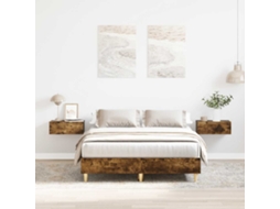 Vidaxl Estrutura De Cama Sem Colchão 120x190 Cm Carvalho Fumado