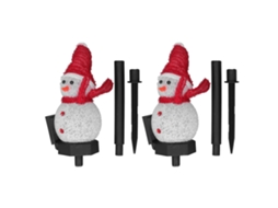 Luzes solares boneco de neve decorativas ao ar livre impermeáveis para jardim natal pátio 2pcs | S/MARCA