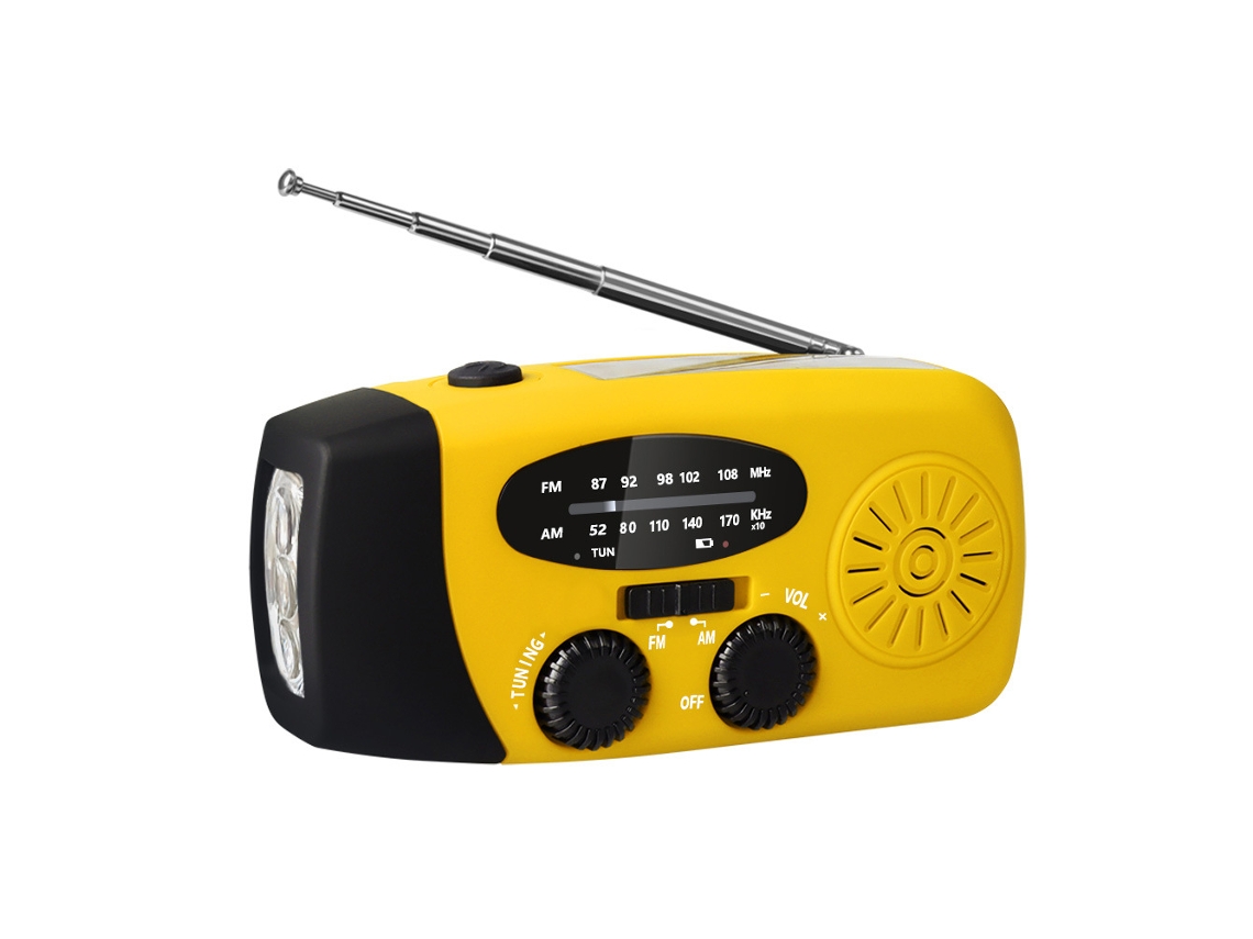 Rádio De Manivela Com Células Solares / Lanterna Powerbank De 2000mah Brilvibera