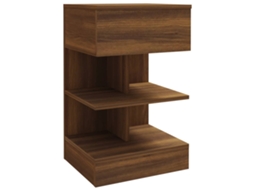 Bedside Cabinet, Bedside Cabinets Vidaxl Marrom Madeira Processada (n/a)
