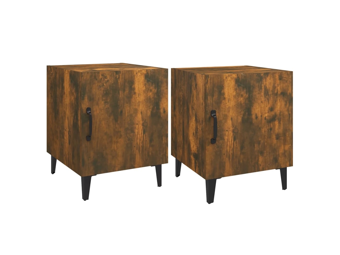 Bedside Cabinet, Bedside Cabinets Vidaxl Marrom Madeira Processada (n/a)