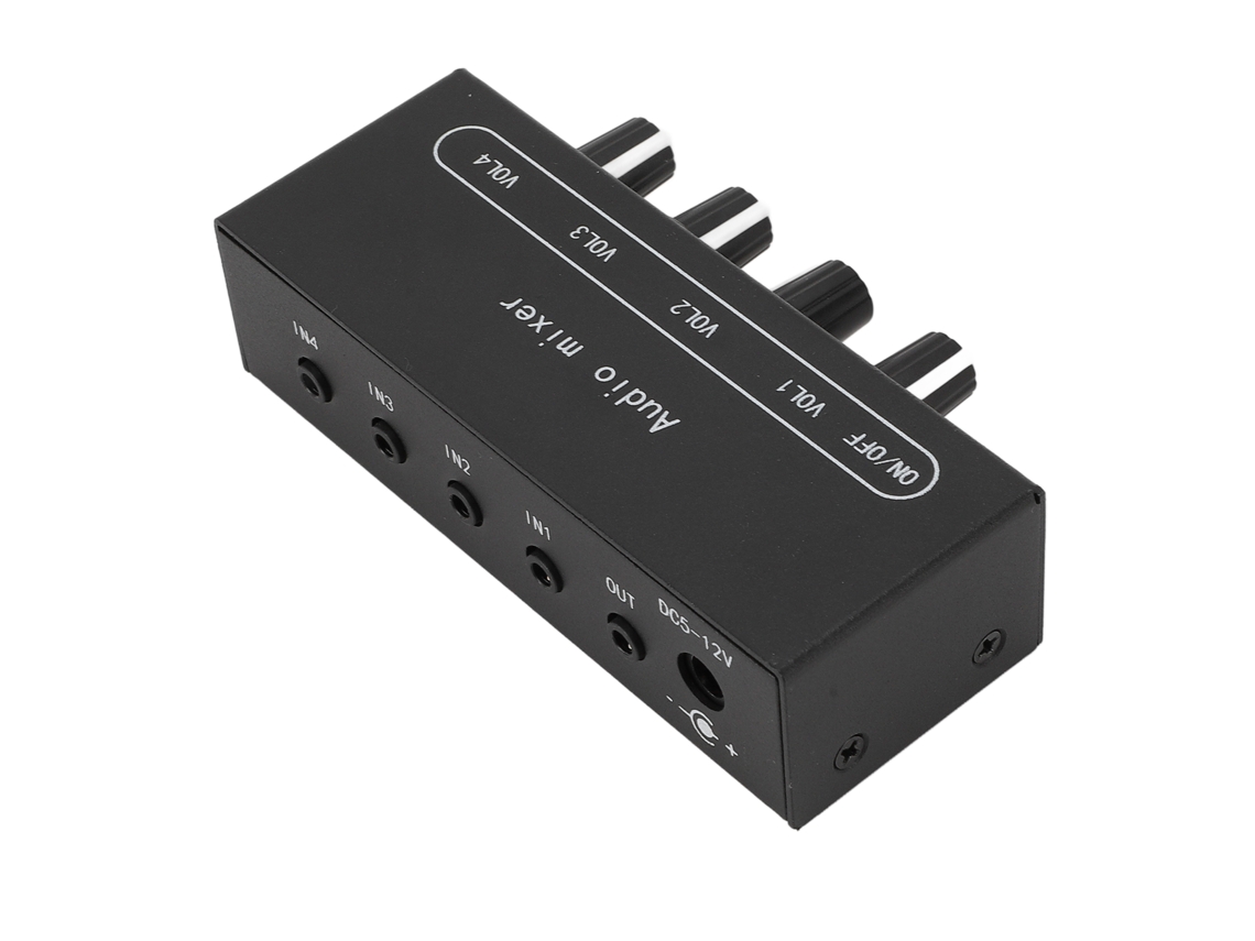 Mixer de Áudio EOOCOO (4 canais, processamento estéreo)