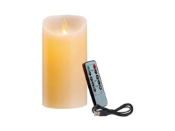 Velas LED Nova Line Sem Chama Recarregáveis com Controle Remoto 10cm Branco Creme