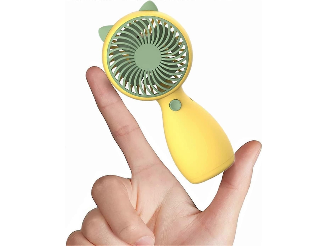 Mini ventilador portátil, recarregável via USB, ventilador de mesa silencioso com bolsa.