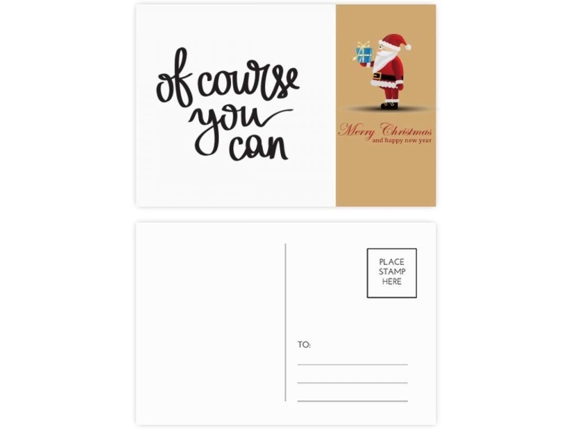 Conjunto de 20 Cartões postais com a Inscrição "você Pode Citar" do Papai Noel. 14,6 X 9,8 Cm