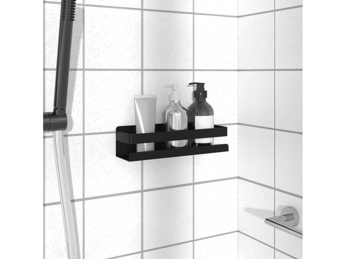 Vidaxl Prateleira De Chuveiro Aço Inoxidável 304 Escovado Preto-mate