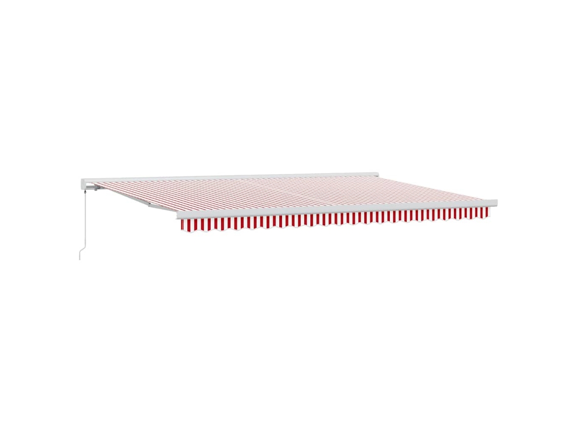Conjunto 1 Toldo Retrátil Vidaxl Vermelho Lona (500 × 300 Cm)