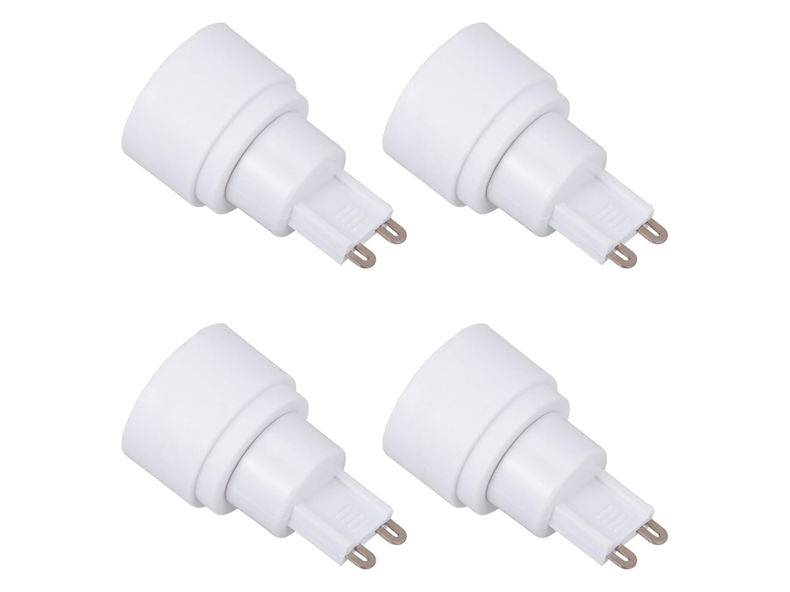 Adaptador De Soquete De Lâmpada G9 Para E14, Branco, Compacto E Fácil De Instalar, Pacote Com 4 Peças.
