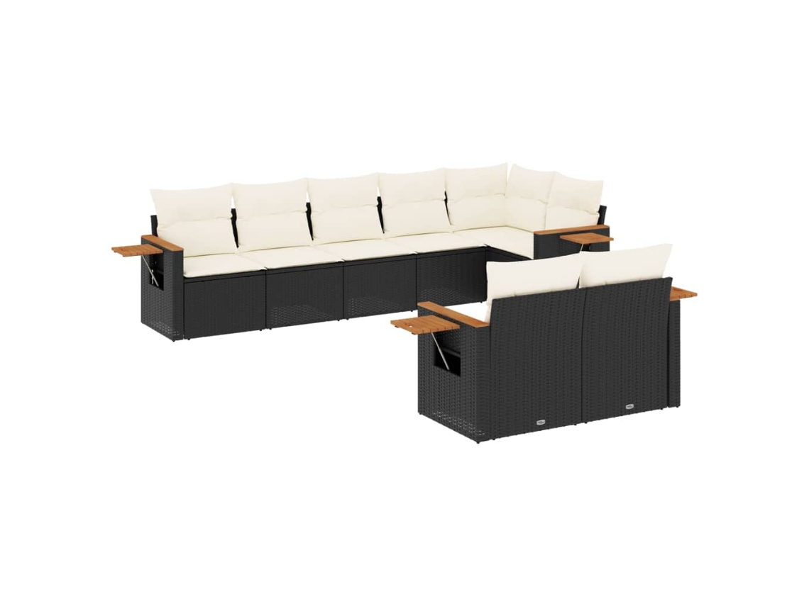 Garden Sofa Set, Garden Sofa Sets Vidaxl Preto Rattan / Vime (n/a)