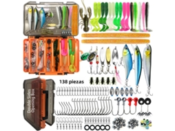 Kit De Iscas De Pesca (conjunto De 138 Peças) Inclui Iscas Rígidas E Macias Com Farpas De Metal.