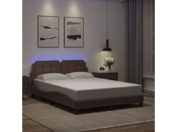 Vidaxl Estrutura de Cama com Led Sem Colchão Zadar 120x200cm Castanho