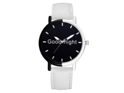 Reloj De Cuarzo Casual Gaiety Con Dial Redondo Y Correa De Pu Blanca