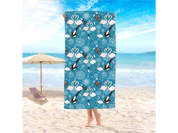 Toalha De Praia Para Adultos 70x140cm Microfibra Suave,, Ideal Para Viagens, Natação E Férias Flamingo Hexinyigjly