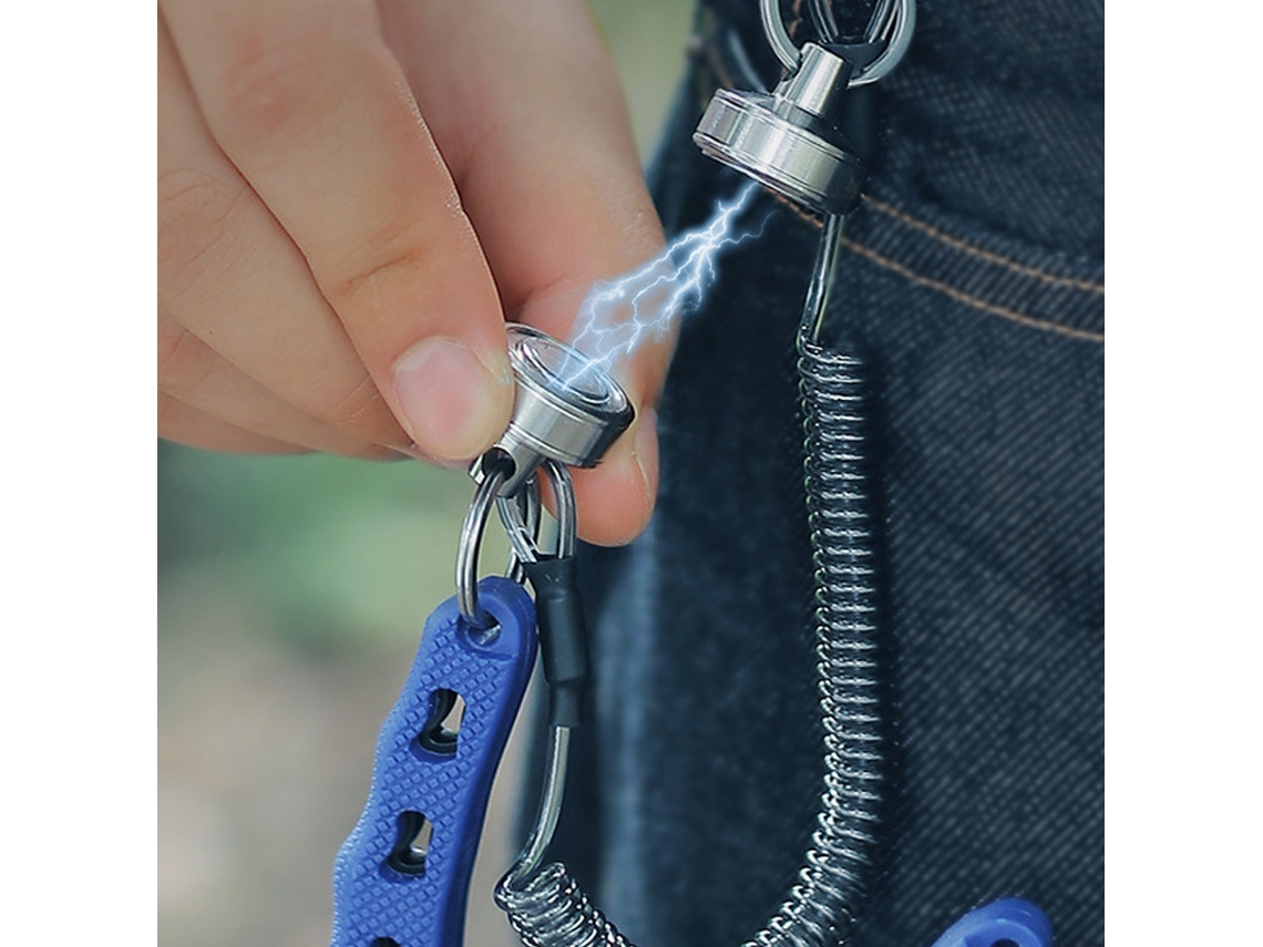Chaveiro De Aço Inoxidável Com Rope Telescópico E Fecho Magnético Para Atividades Ao Ar Livre